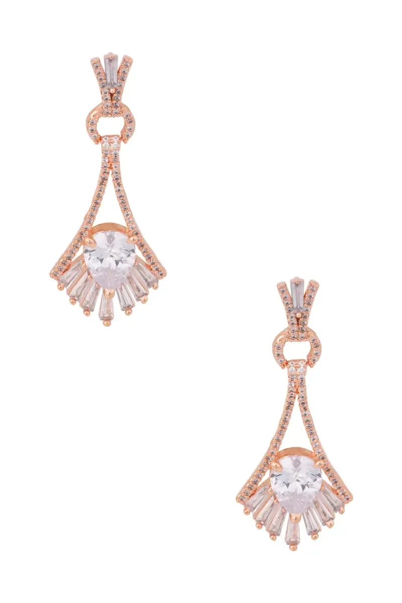 Rose Gold Dangle Earrings for Girls & Women