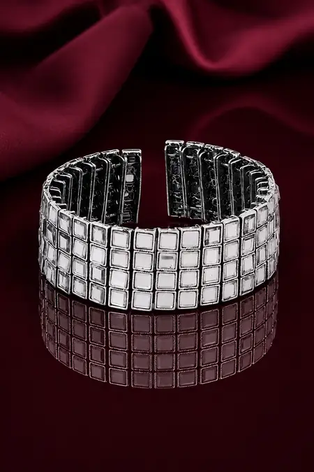 Oxidized Silver Adjustable Bracelet for Women and Girls