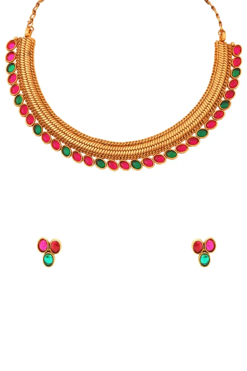 Oval Shape Necklace with Earrings Set for Women