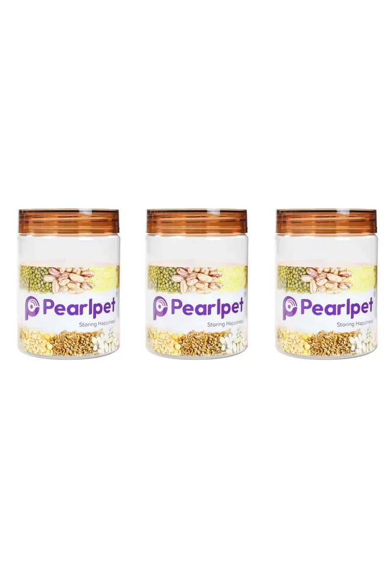 Pearlpet Plastic Tiffany Jar Container, Set of 3 - 500ml (Each)