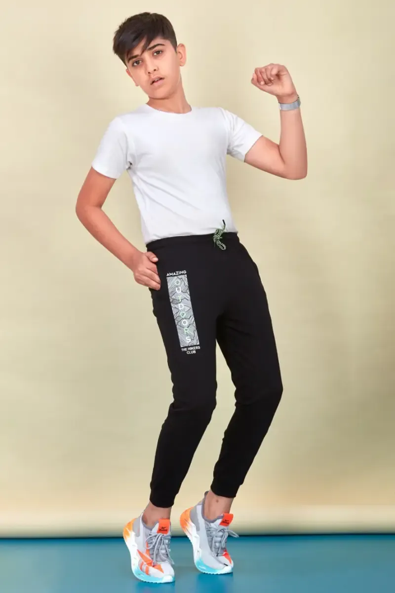 Printed Cotton Track Pant for Boy 013942BLA56YRS