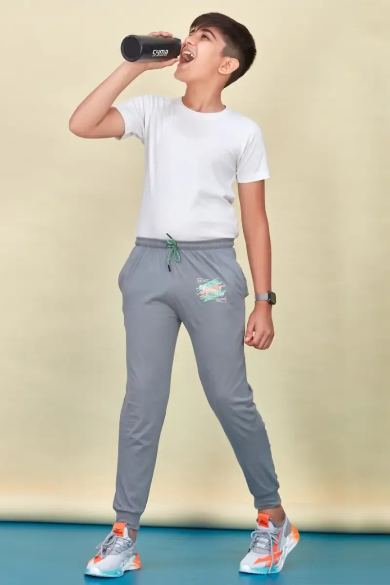 Printed Slim Fit Track Pant for Boy 013944GRE78YRS