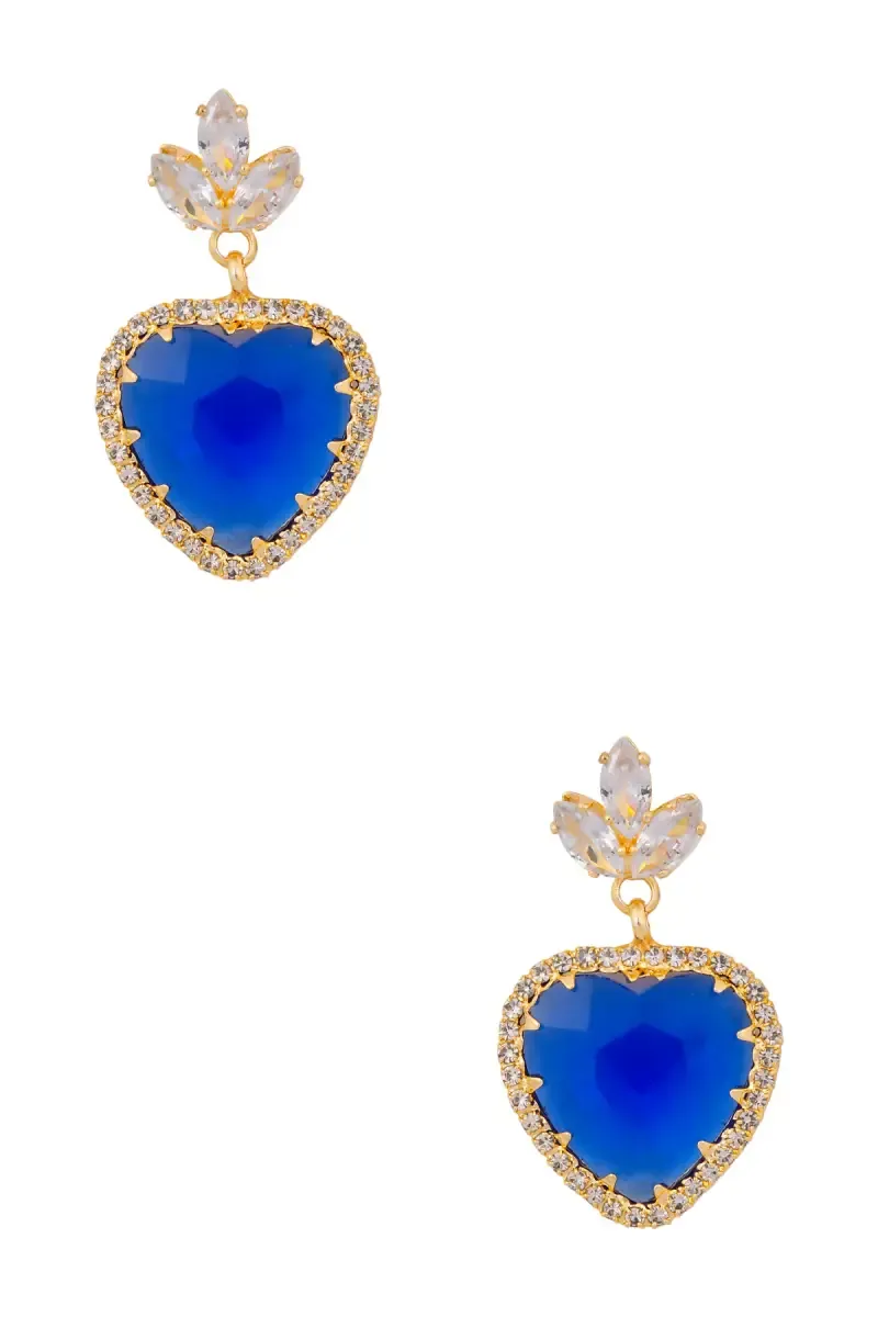 Gold Plated Heart Shaped Dangle Earrings