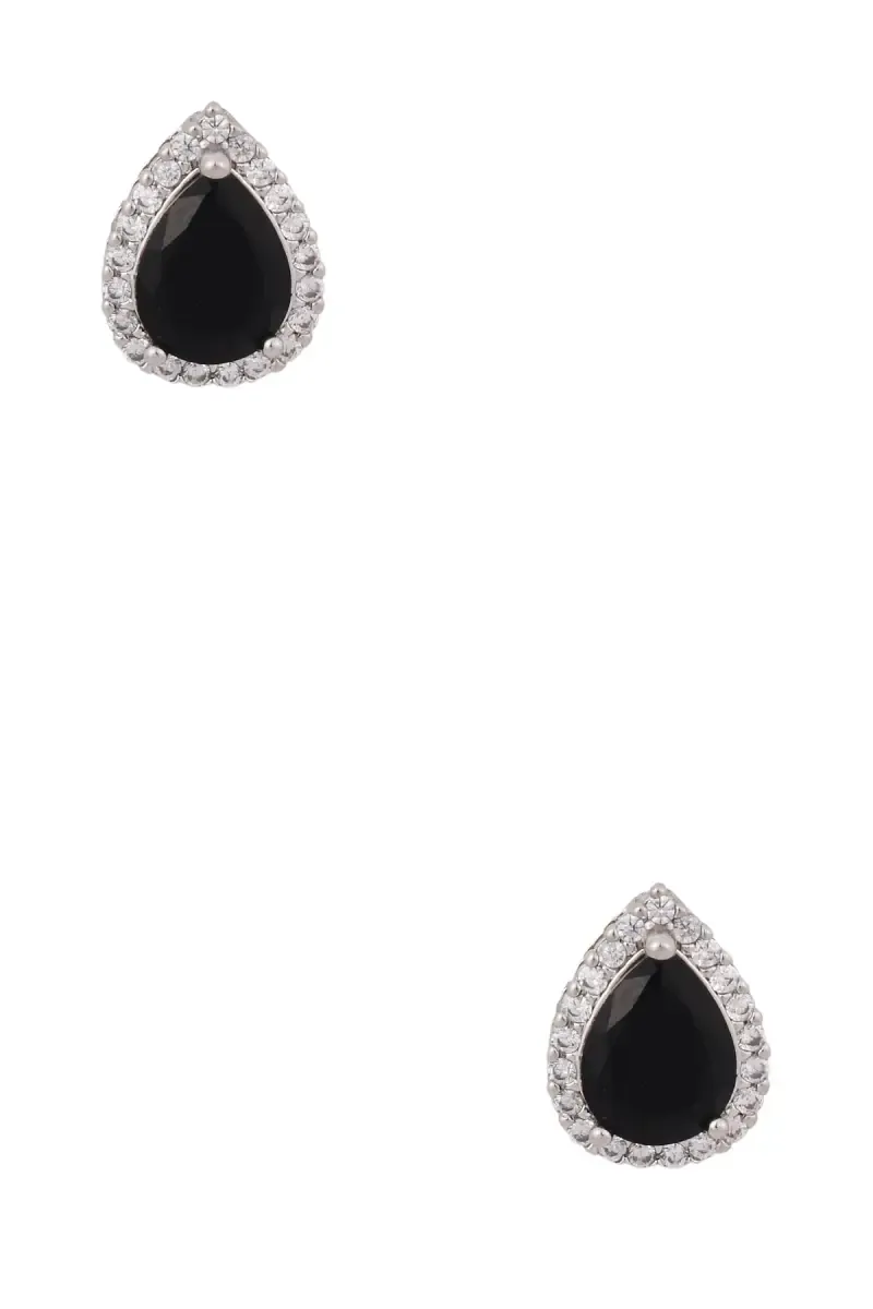 Teardrop Design Stud Earrings for Girls & Women 013962BLA1