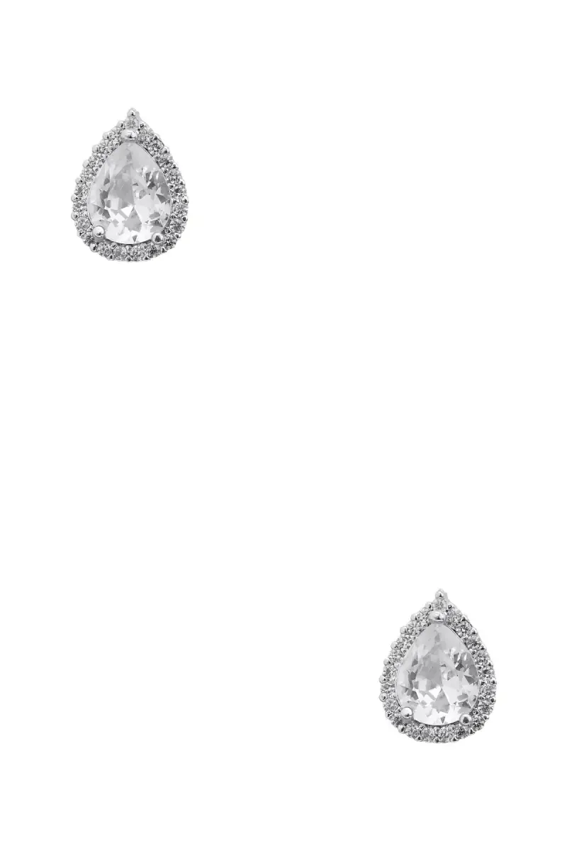 Teardrop Design Stud Earrings for Girls & Women 013962WHI1