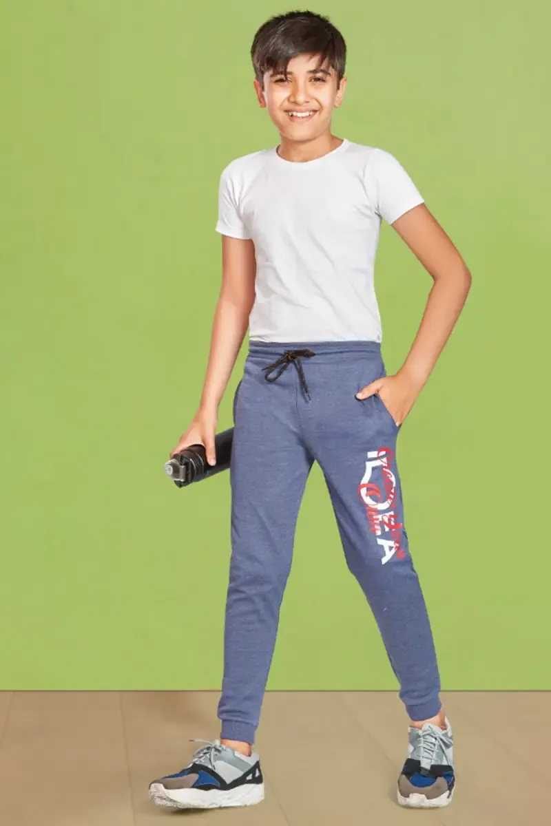 Printed Slim Fit Track Pant for Boy 014002STEBLU23YRS