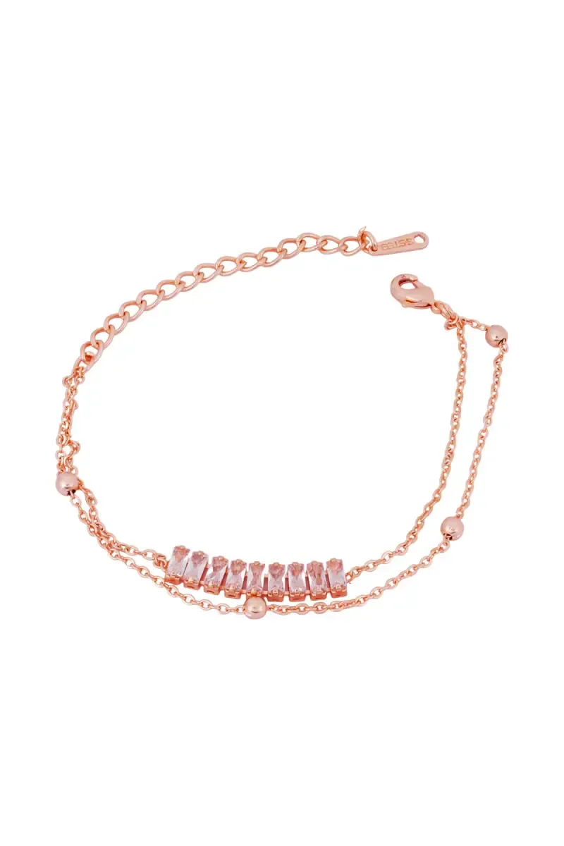 Rose Gold Double Layered Bracelet for Girls & Women