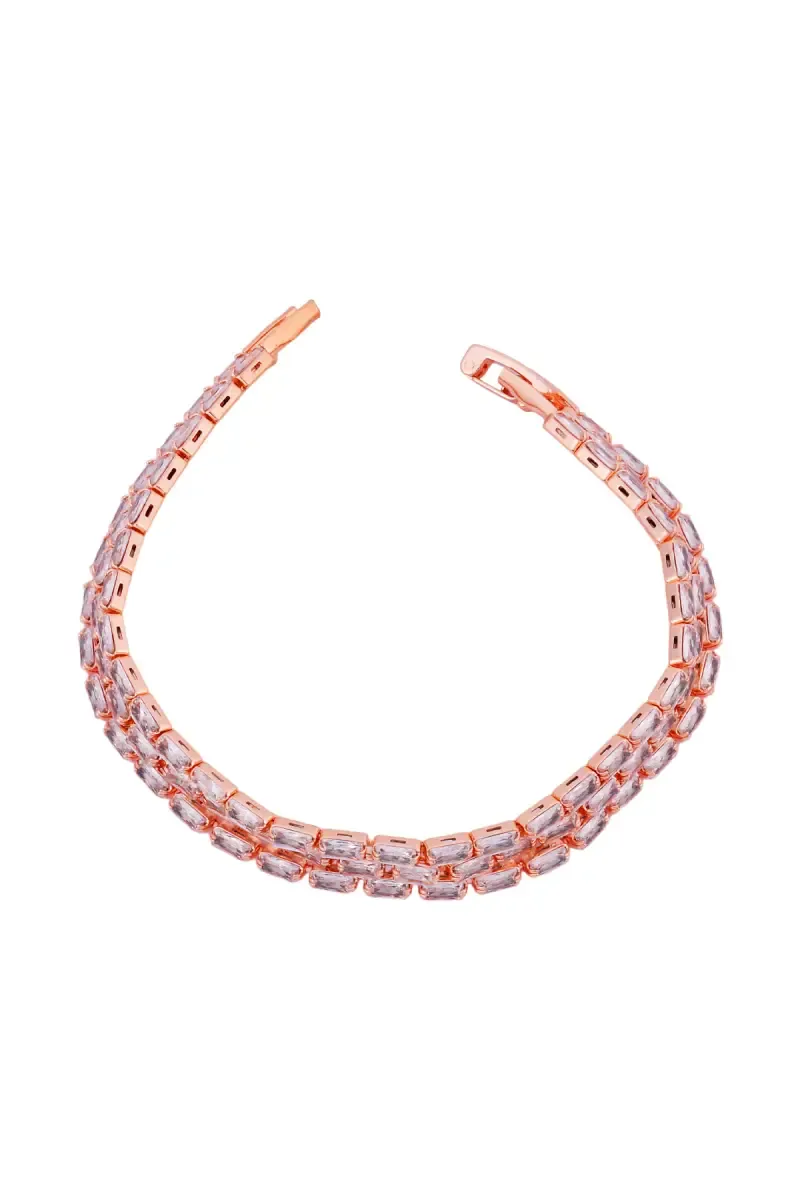 Fold Over Rose Gold Bracelet for Girls & Women