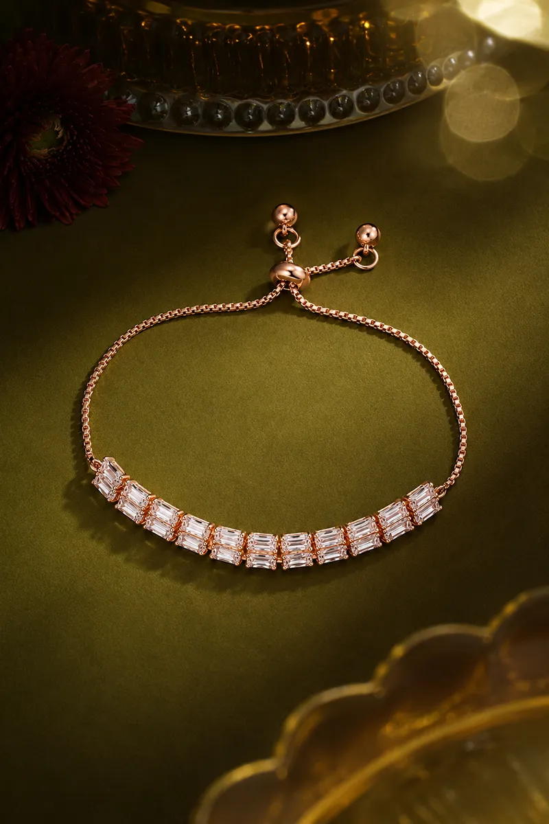 Rose Gold Plated Adjustable Bracelet for Girls & Women
