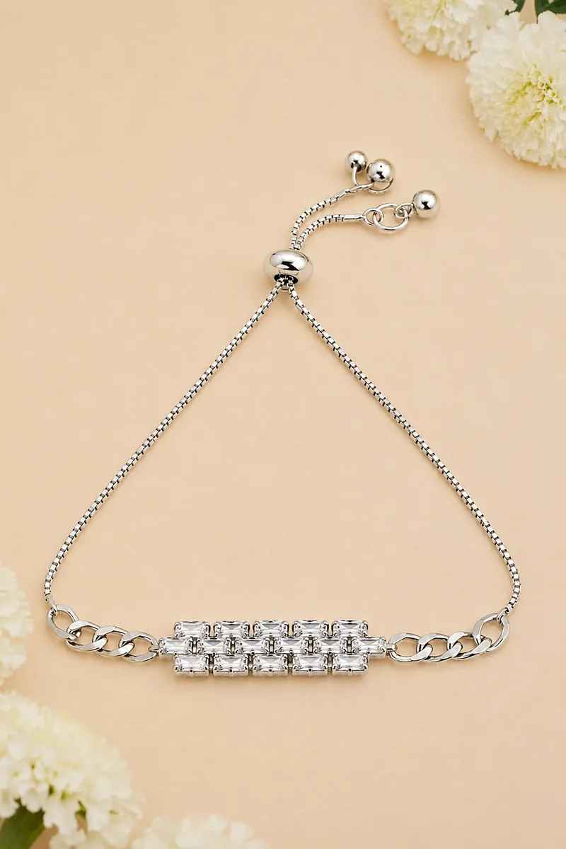 Silver Plated Adjustable Bracelet for Girls & Women