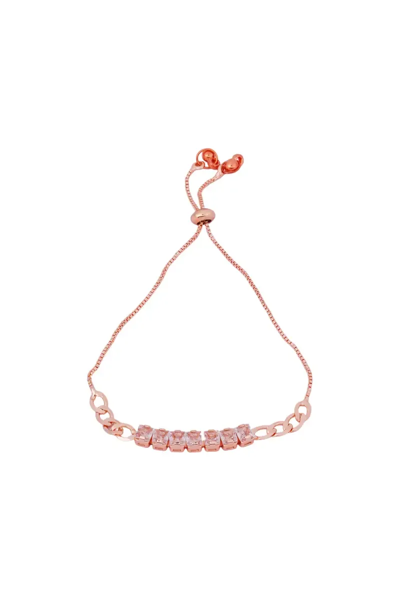 Rose Gold Chain Link Adjustable Bracelet for Girls & Women
