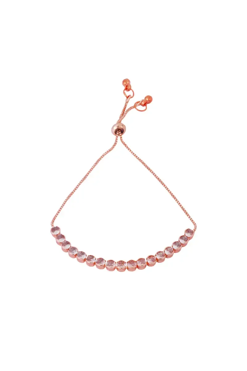 Elegant Rose Gold Adjustable Tennis Bracelet for Girls & Women