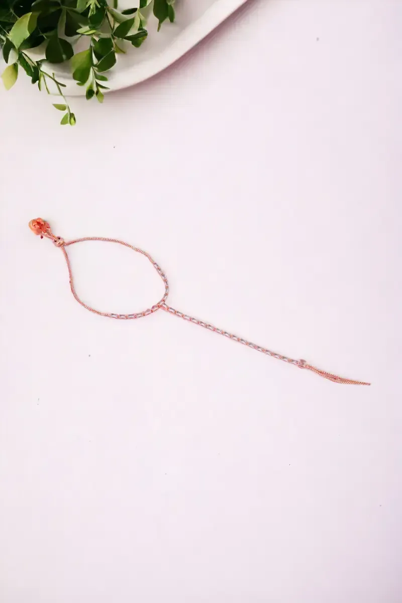 Elegant Rose Gold Hand Harness Bracelet for Girls & Women