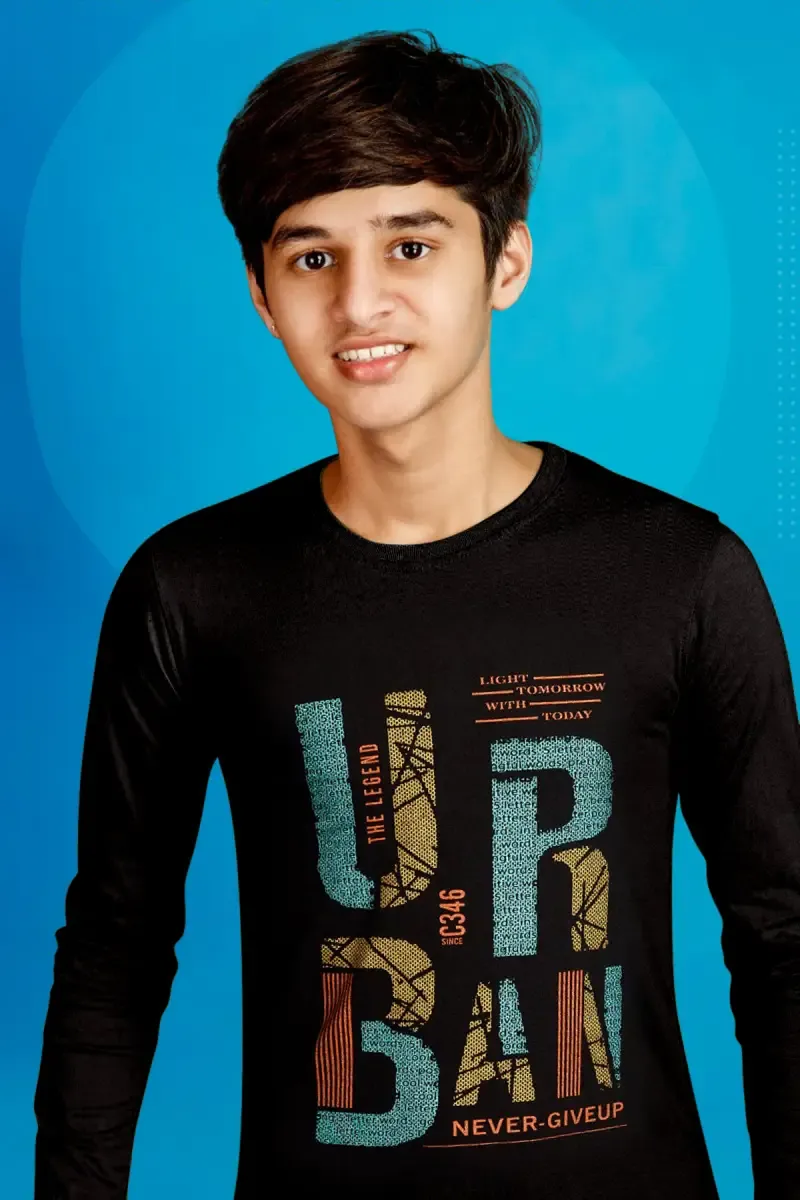 Boy's Cotton Printed T-shirt 014187910YRSBLA