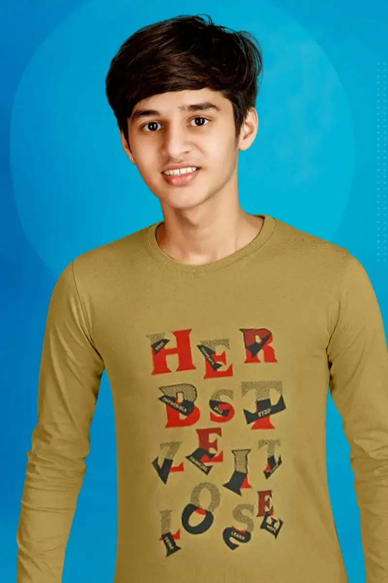 Typographic Print T-shirt for Boy 014198910YRSOLI