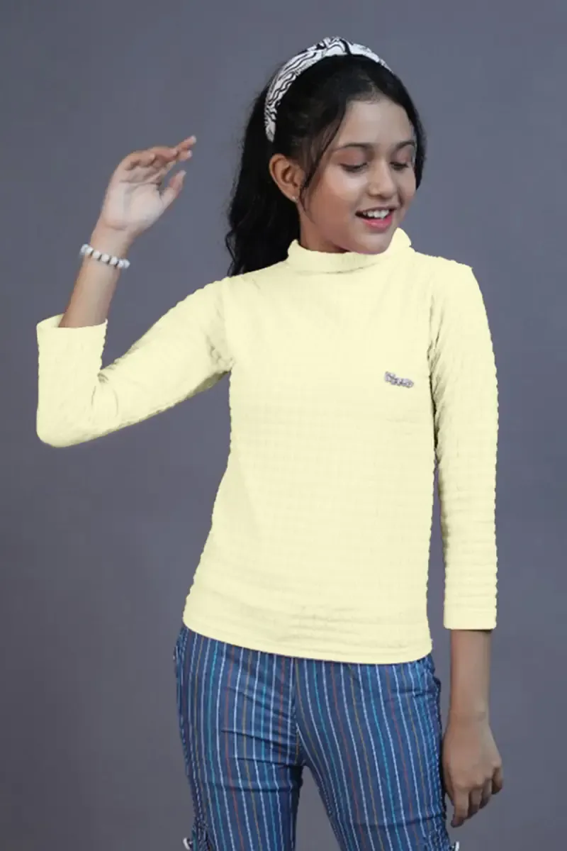 Girl's Corduroy Solid Top (3 - 11 Yrs) 01422978YRSYEL
