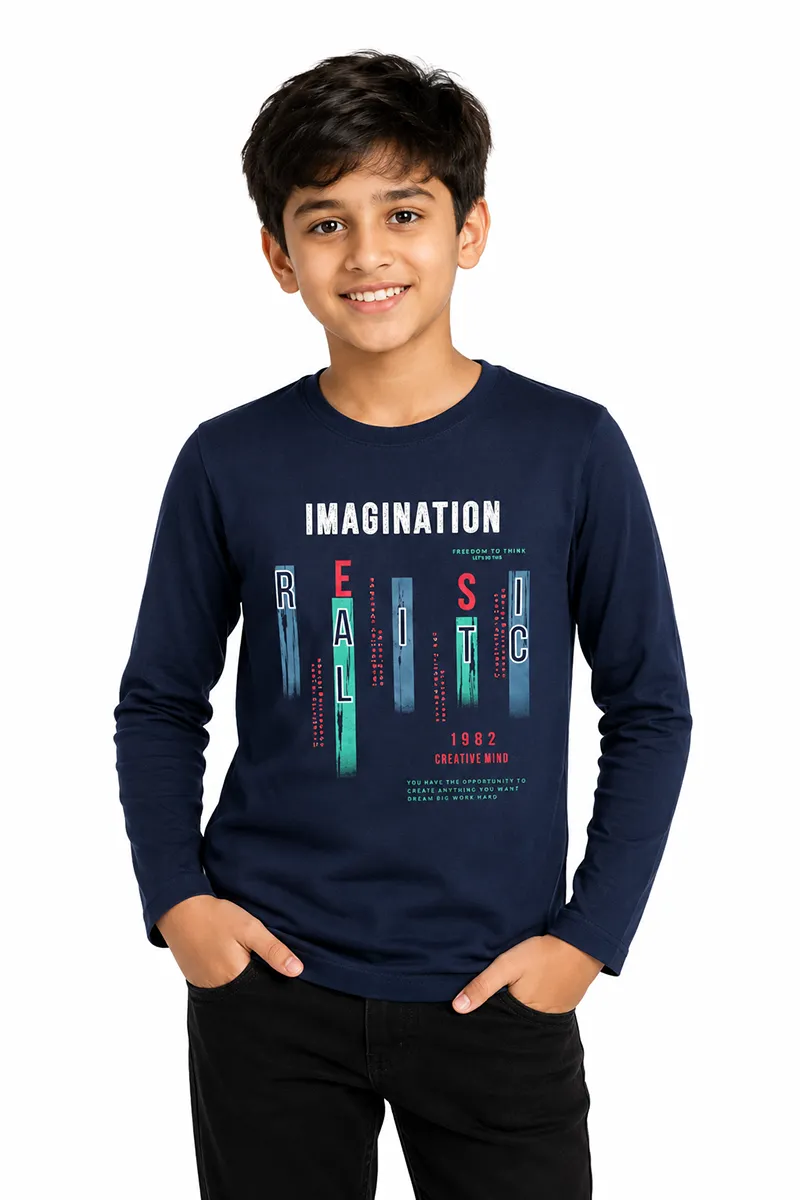 Cotton Printed T-shirt for Boy 01423878YRSNAVBLU