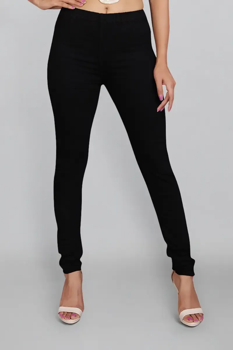Cotton Lycra Blend Solid Jeggings for Women