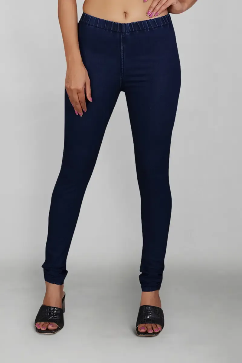 Cotton Lycra Blend Solid Jeggings for Women