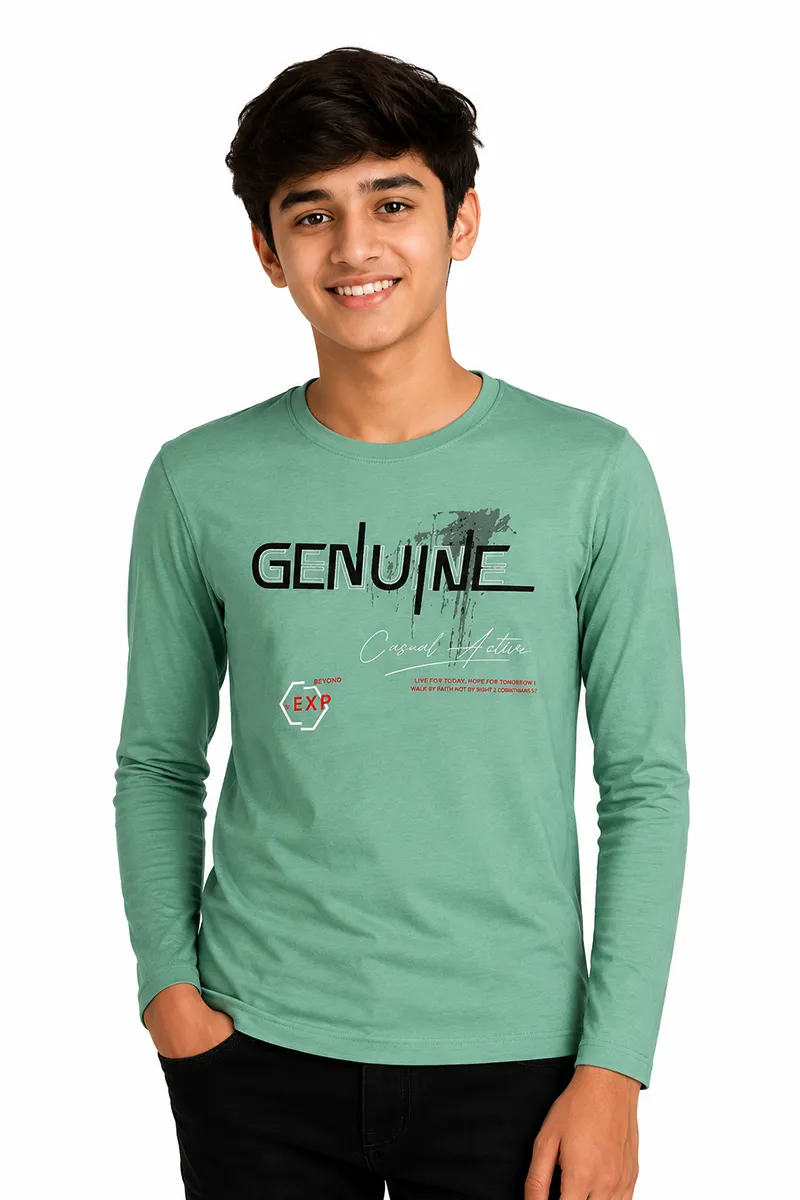 Boy's Cotton Printed T-shirt   014242910YRSMINGRE