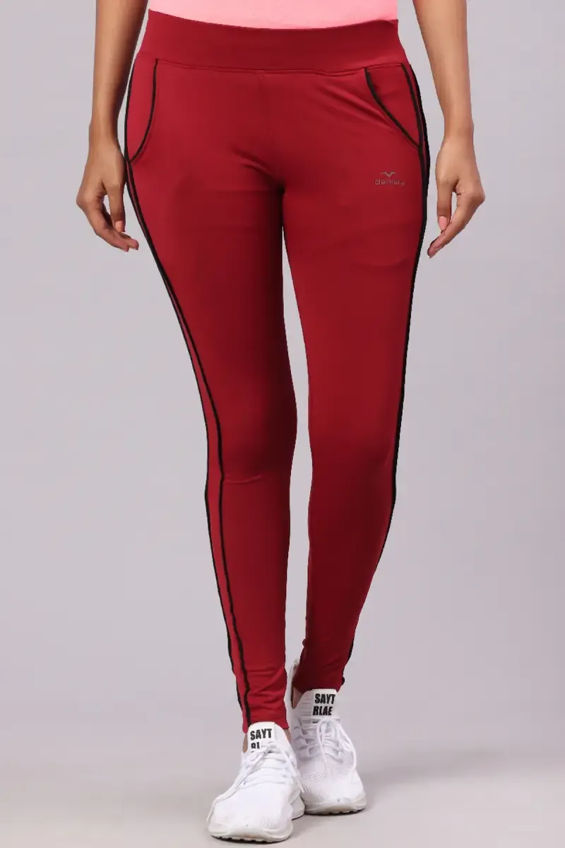 Derkley Cotton Lycra Blend Solid Track Pant for Women 014249MCHAPIN