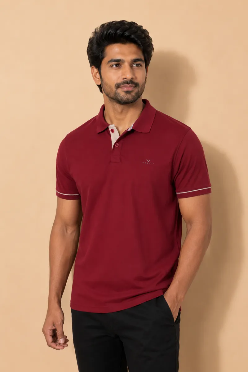 Men's Cotton Slim Fit Polo T-shirt 01428244MAR