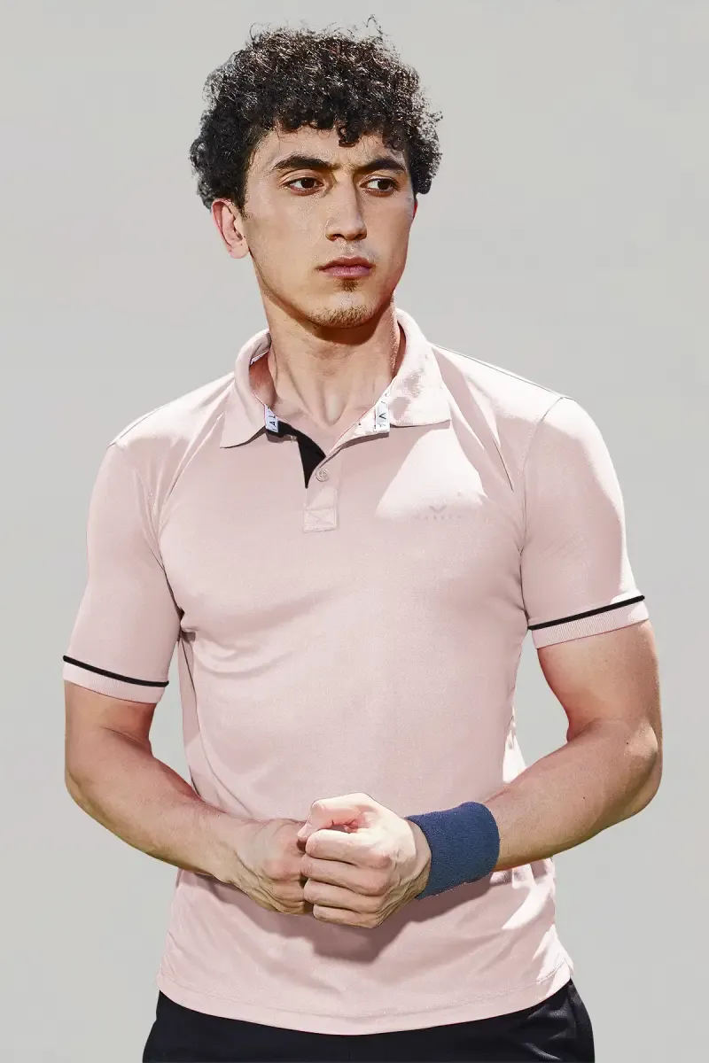 Men's Cotton Slim Fit Polo T-shirt 01428242PEA