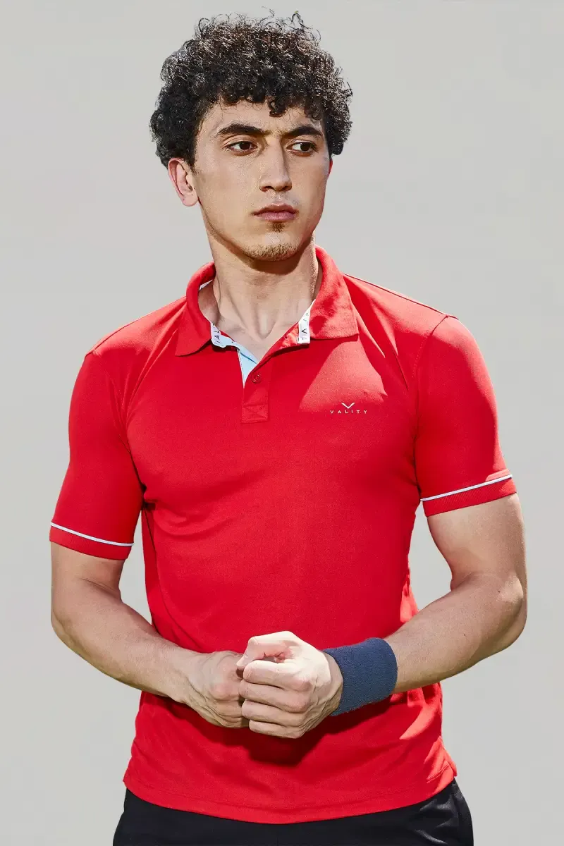 Men's Cotton Slim Fit Polo T-shirt 01428242RED
