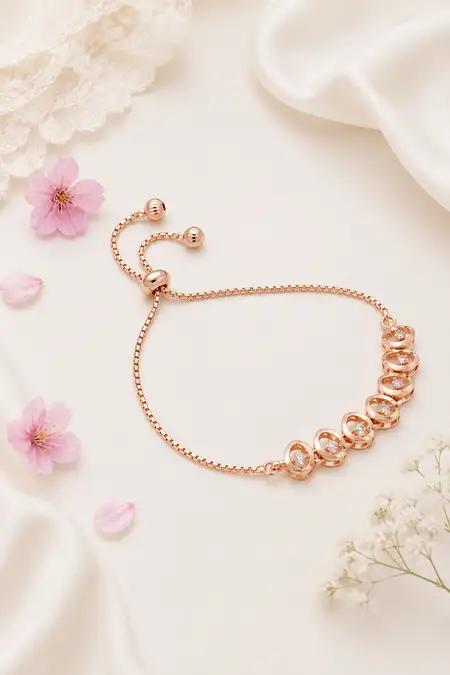 Cubic Zirconia Oval Shape Adjustable Bracelet