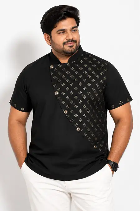Men's Modern Ethnic Style Half Sleeve Plus Size Kurta