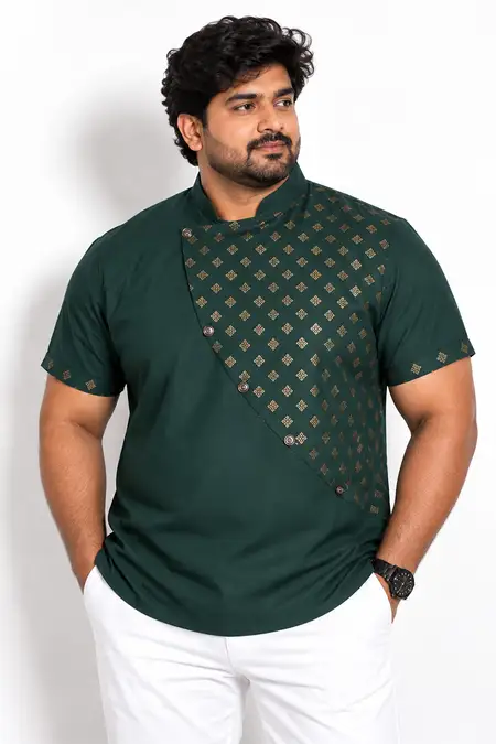 Men's Modern Ethnic Style Half Sleeve Plus Size Kurta