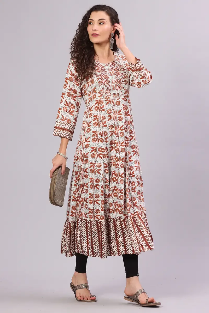 Cotton Blend Printed Kurti for Women