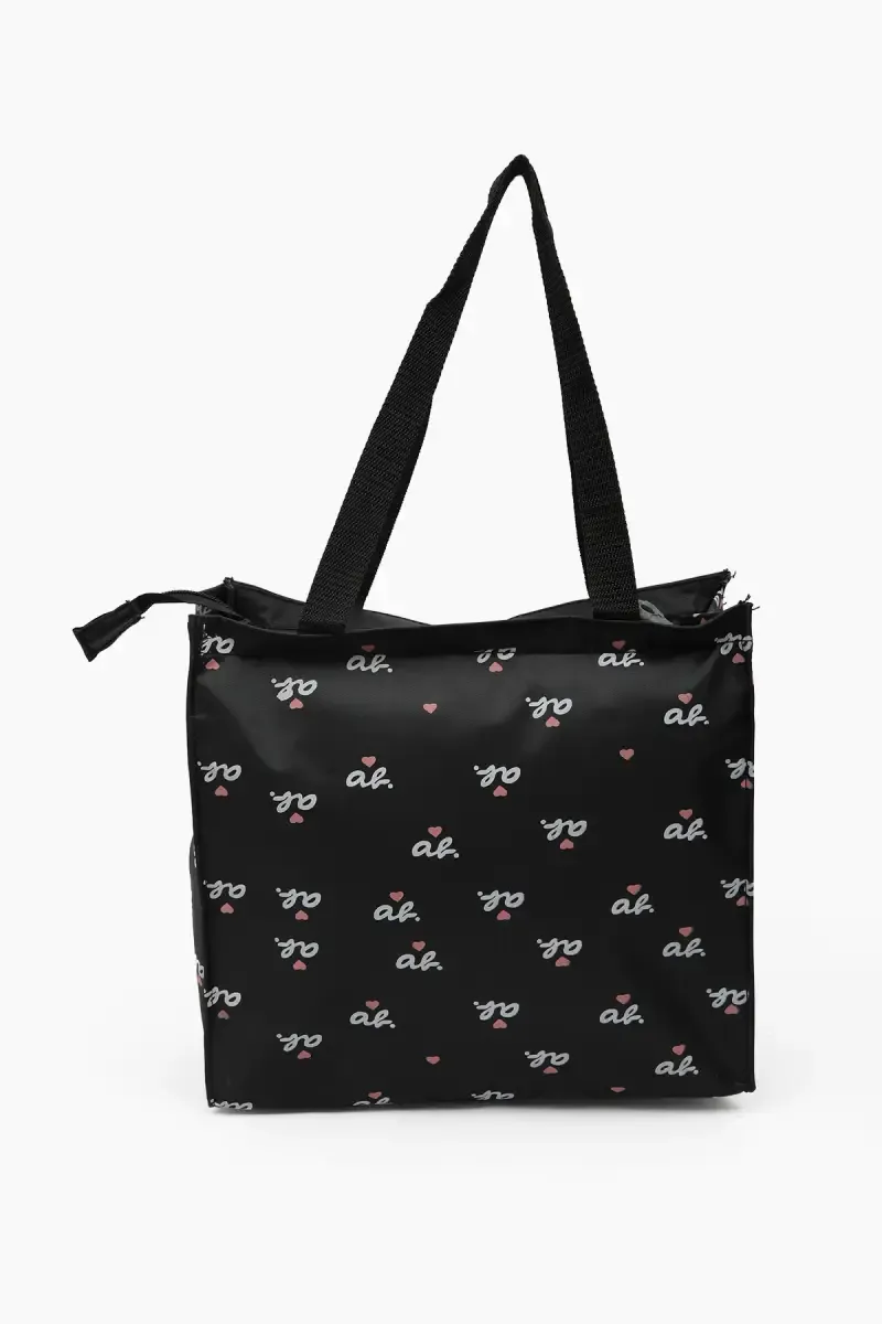 Letter Printed Canvas Tote Hand Bag for Girls