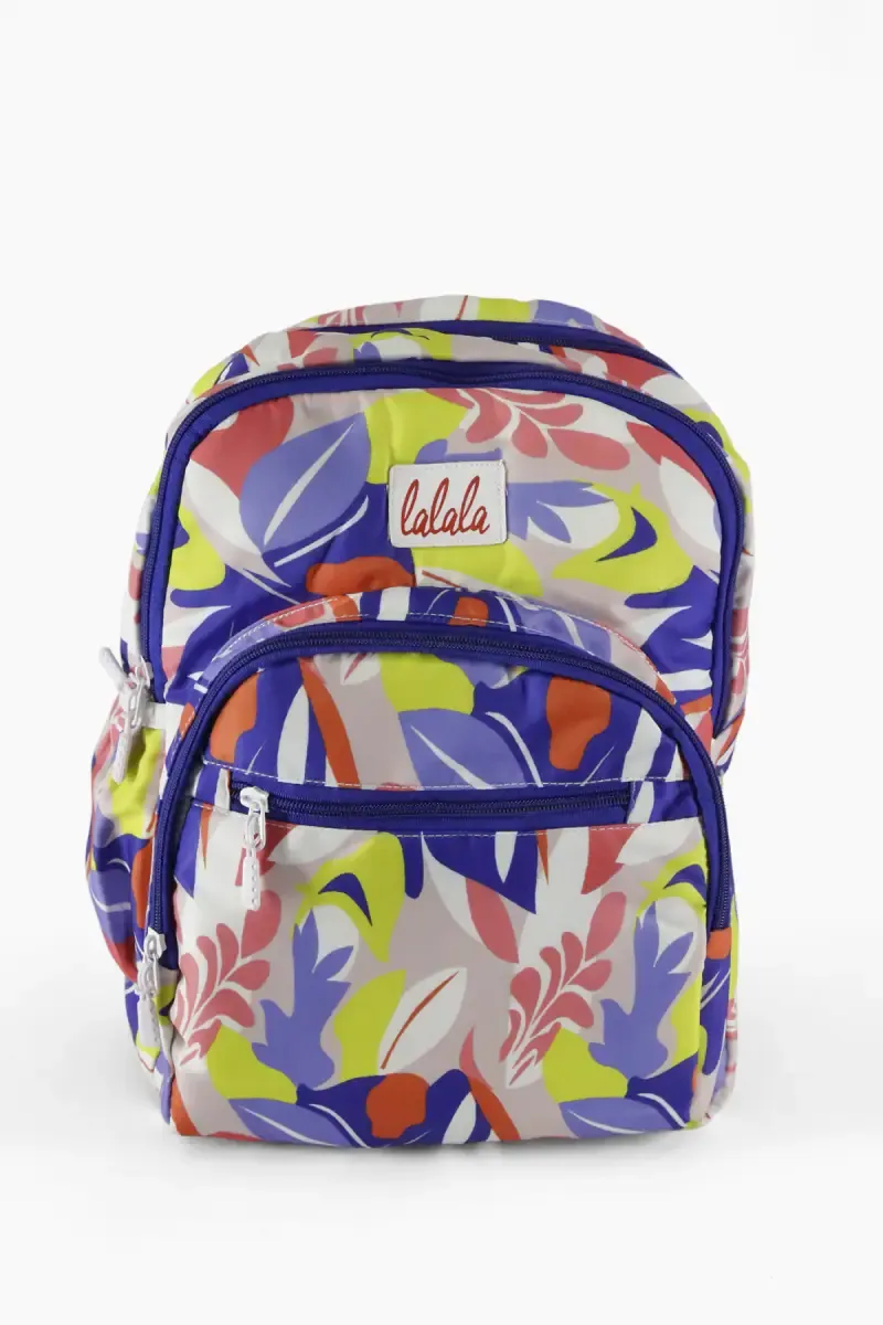 Leaves Printed College Backpack for Girls 