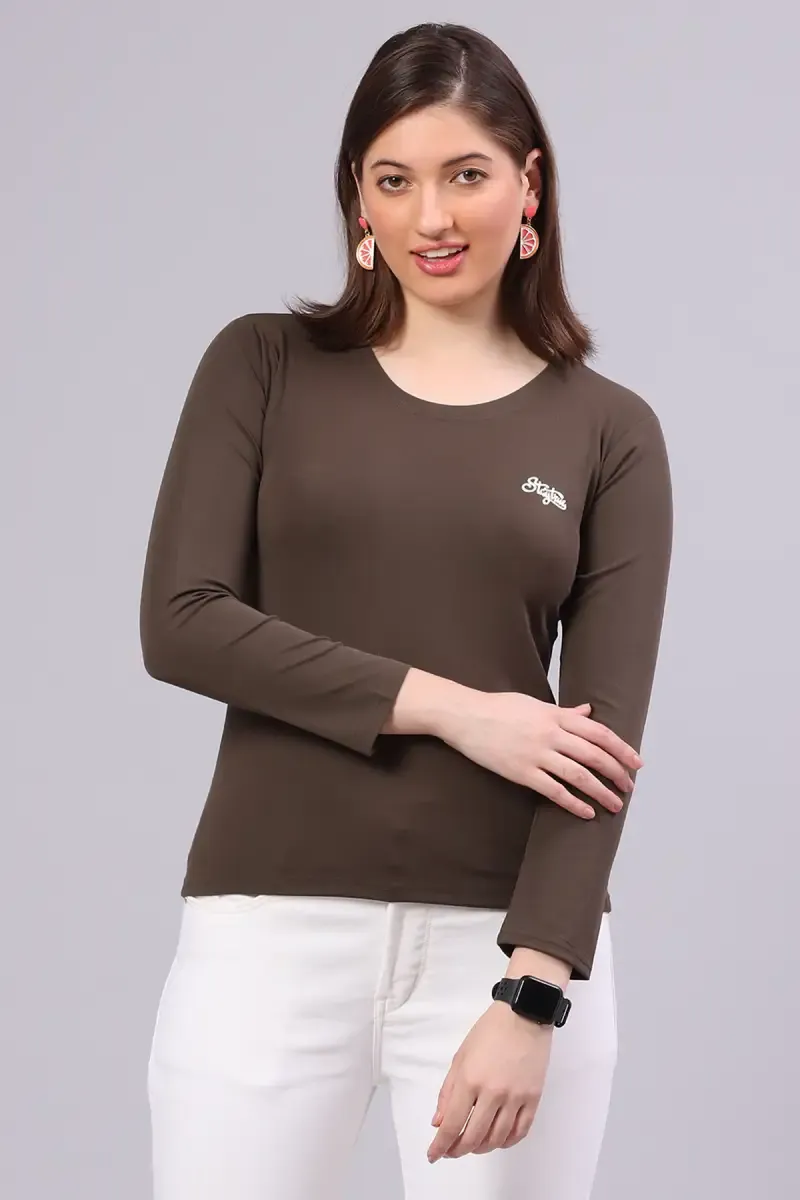 Cotton Blend Solid T-Shirt for Women 014365XXLMEH