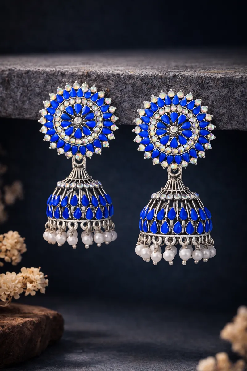Floral Design Jhumki Earrings for Girls & Women