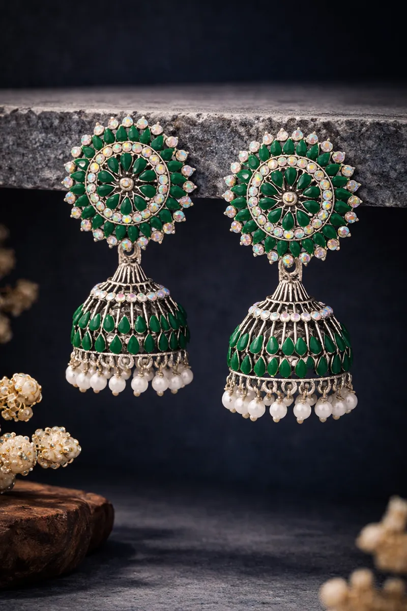 Floral Design Jhumki Earrings for Girls & Women