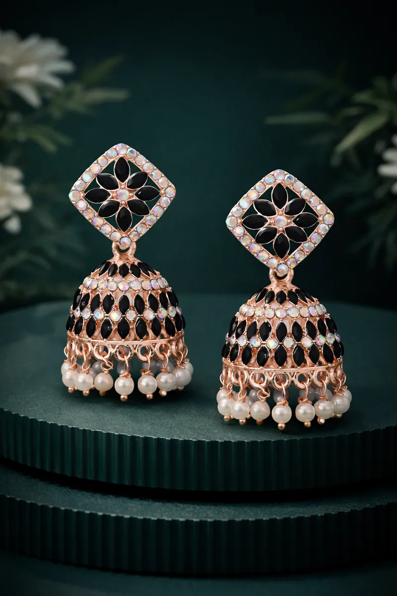 Rangoli Design Jhumki Earrings for Women