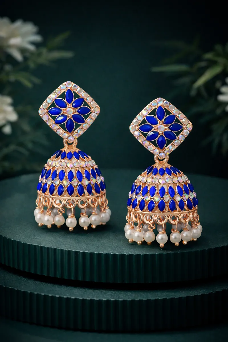 Rangoli Design Jhumki Earrings for Women