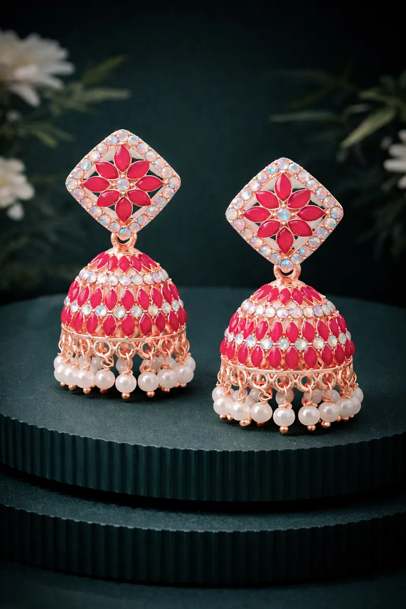 Rangoli Design Jhumki Earrings for Women