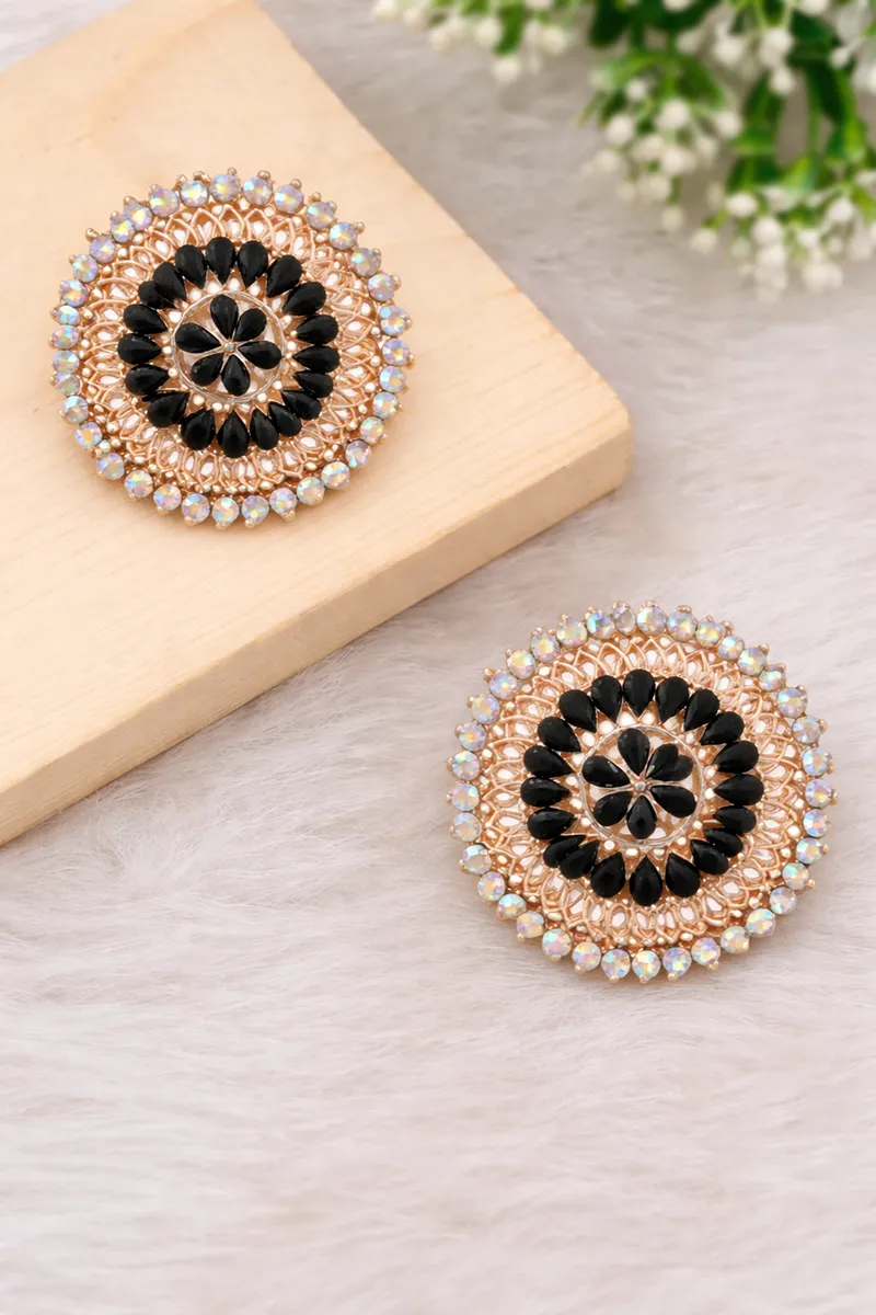 Gold Plated Floral Stud Earrings for Women