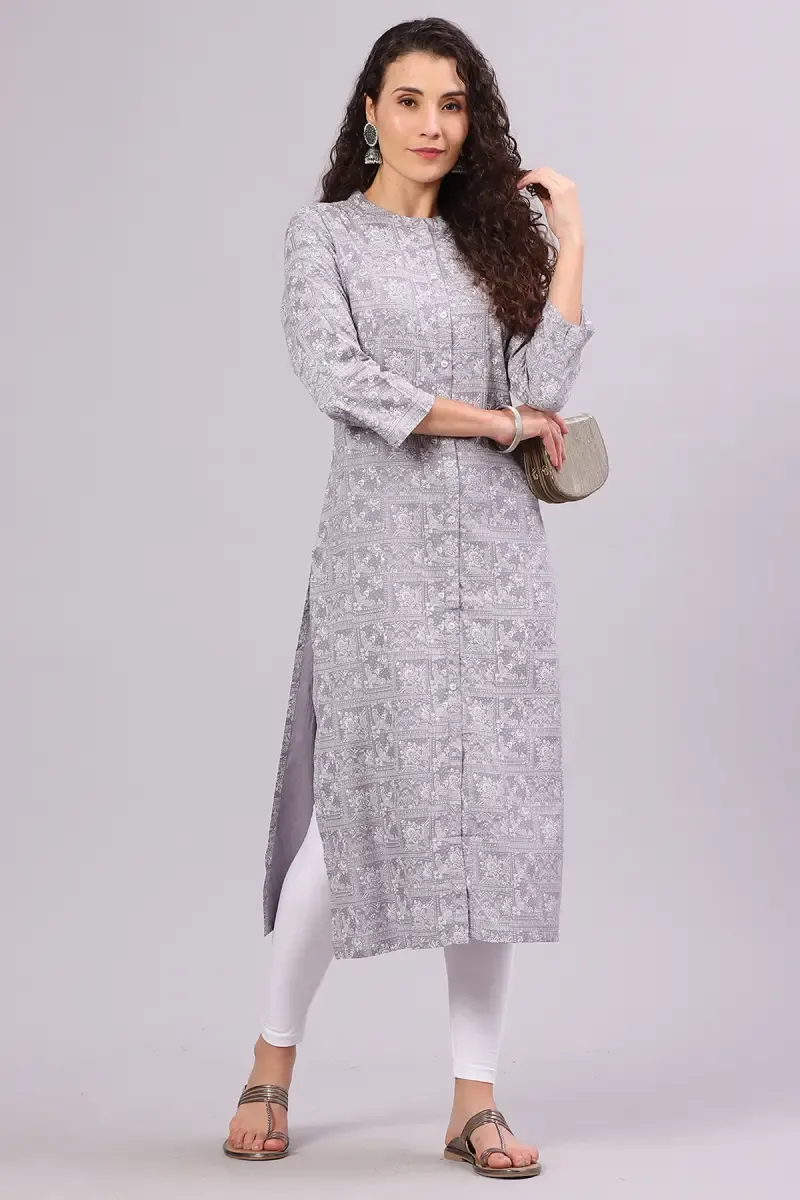 Cotton Printed Kurti for Women 01439944GRE