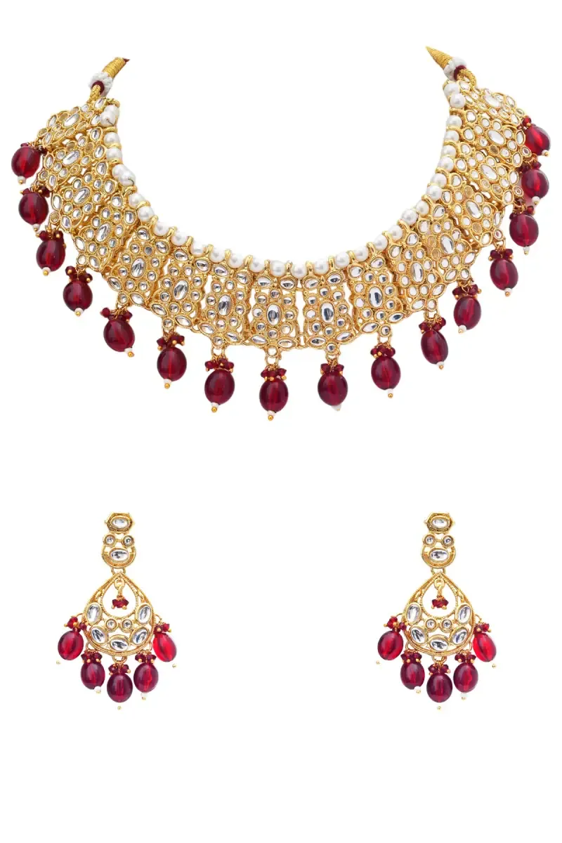 Traditional Kundan Pearl Choker Set for Women