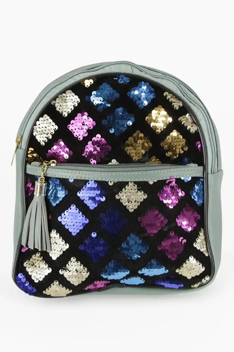 Girl's Sequin Mini Shoulder Backpack 014429SEAGRE