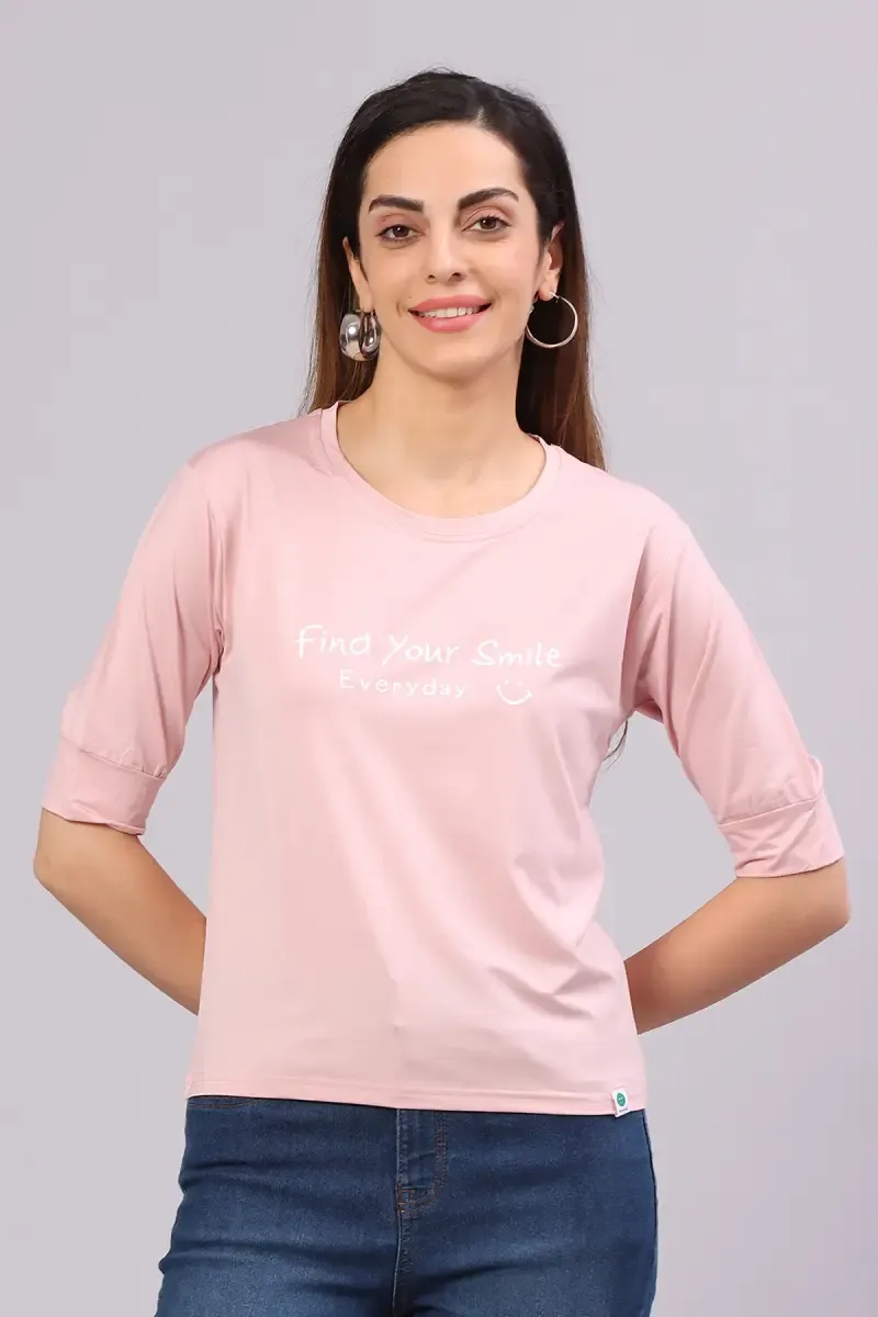 Cotton Blend Printed T-Shirt for Women 014453XLPEA