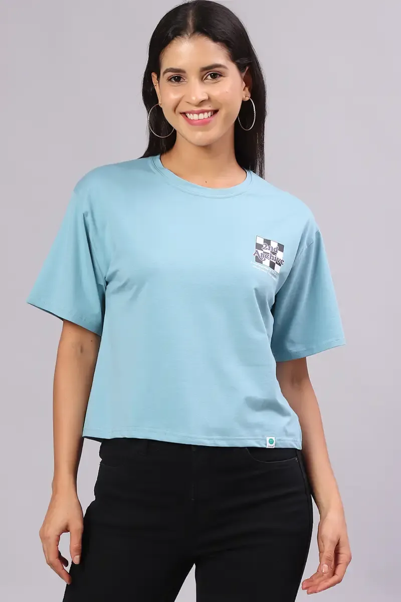 Cotton Blend Printed T-Shirt for Women