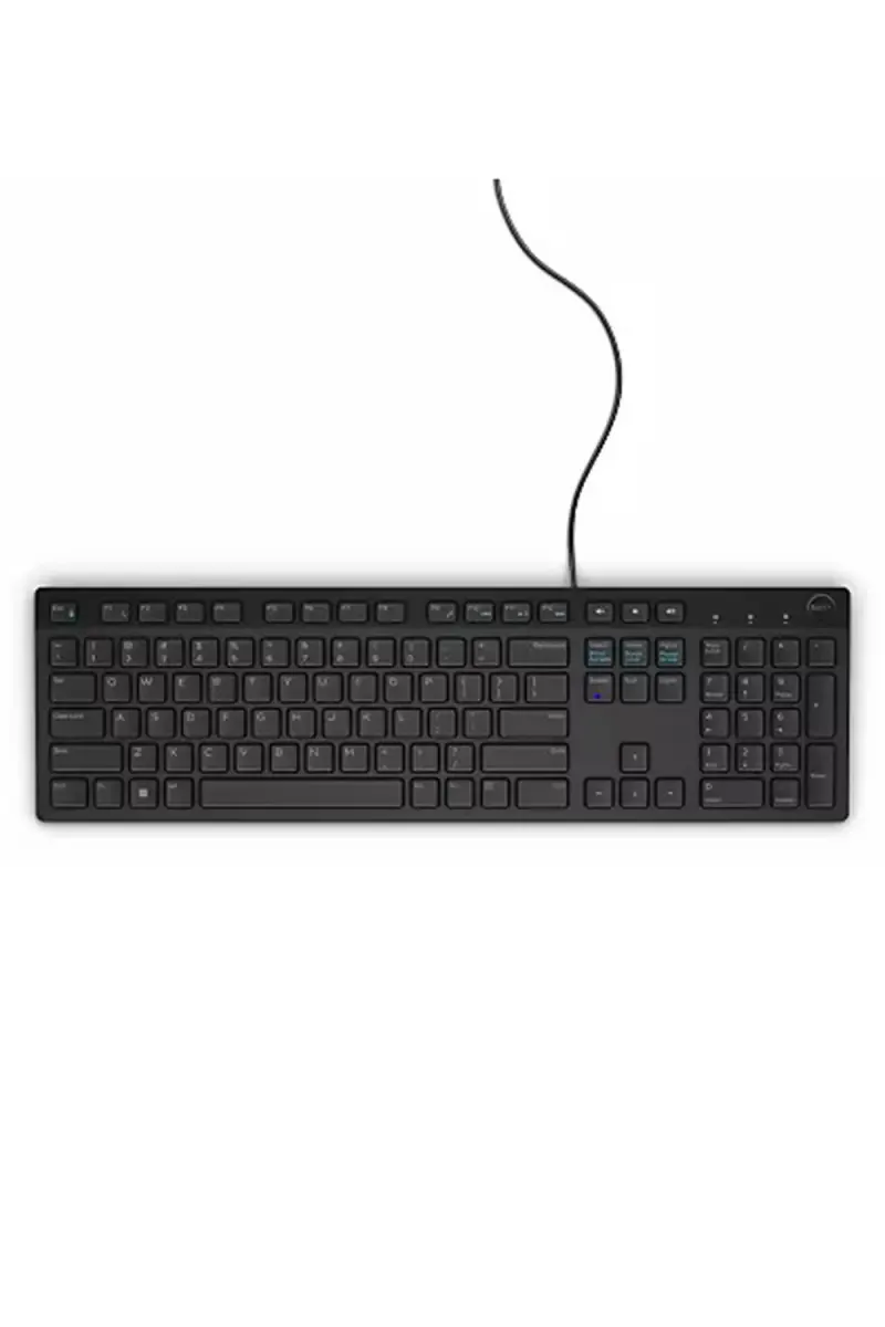 Dell KB216 Multimedia Wired Keyboard with Super Quite Plunger, Spill Resistant (Black)