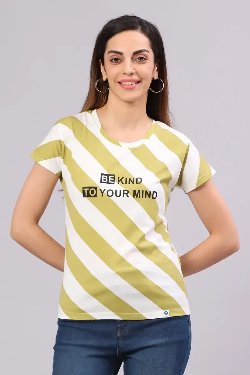 Cotton Blend Printed T-Shirt for Women