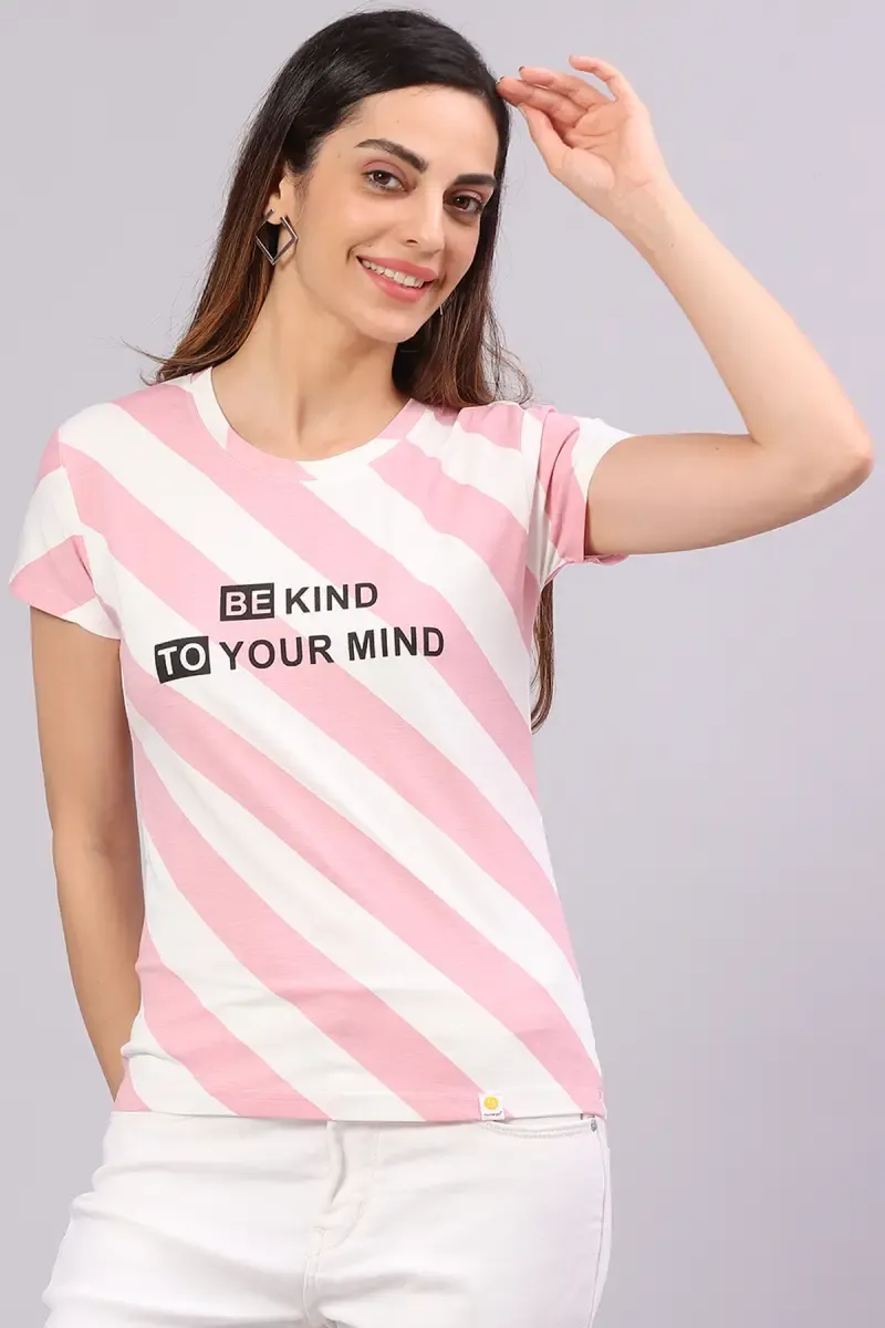 Cotton Blend Printed T-Shirt for Women 014493XXLPIN
