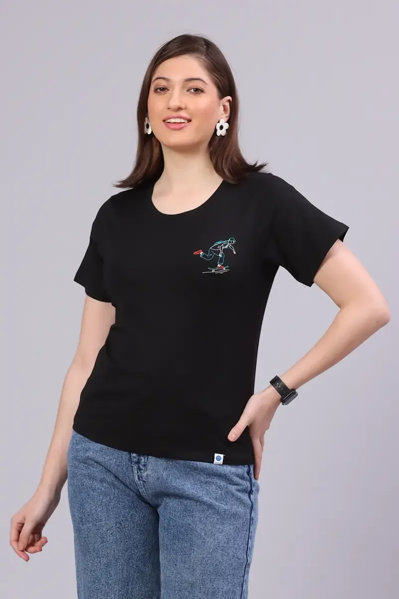 Cotton Blend Printed T-Shirt for Women